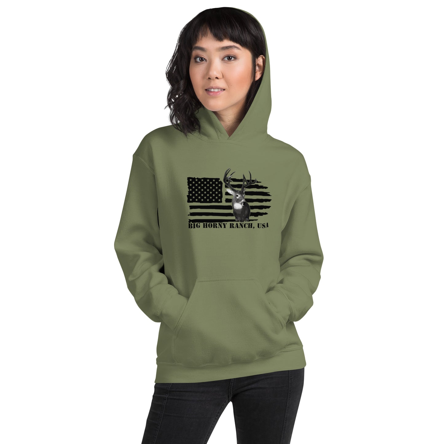 Unisex USA Flag Buck Hoodie