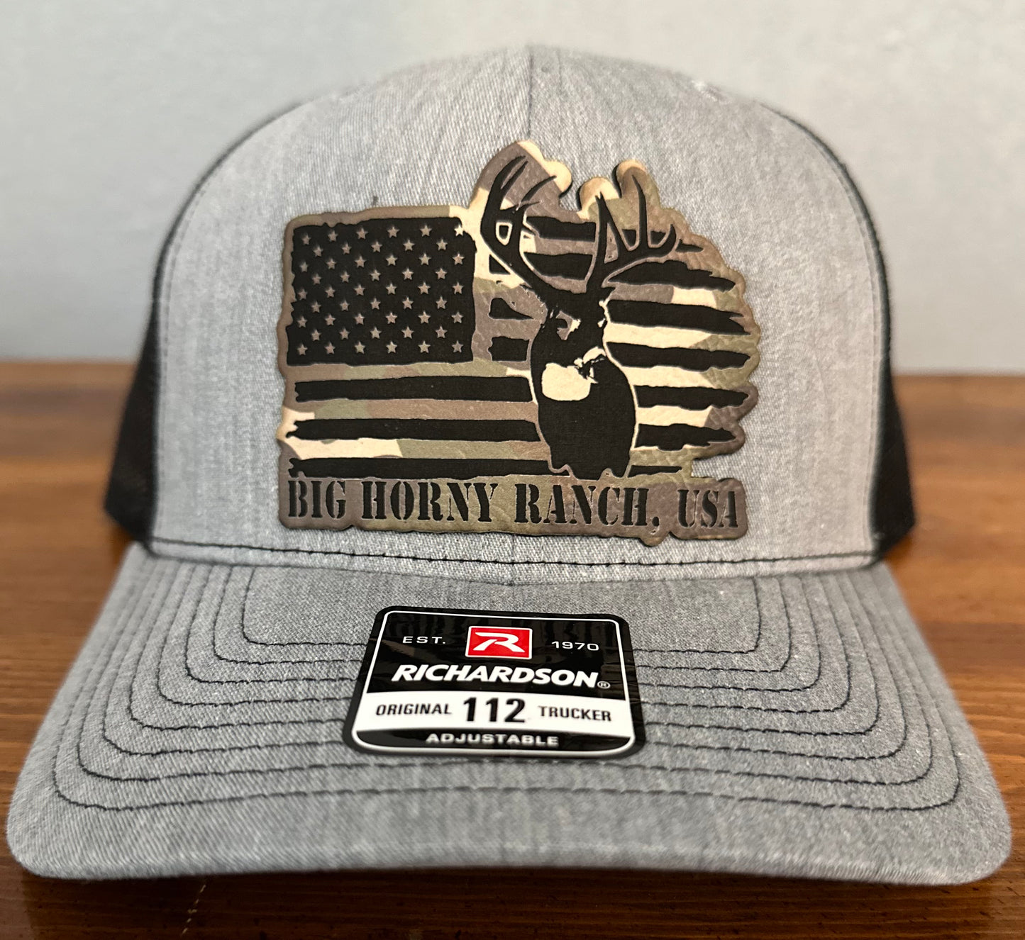 Camo Flag Patch Grey/Black Hat