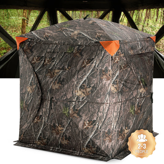 VEVOR Hunting Blind, 270° See Through Ground Blind, 2-3 Person Pop Up Deer Blind for Hunting with Carrying Bag, Portable Tent