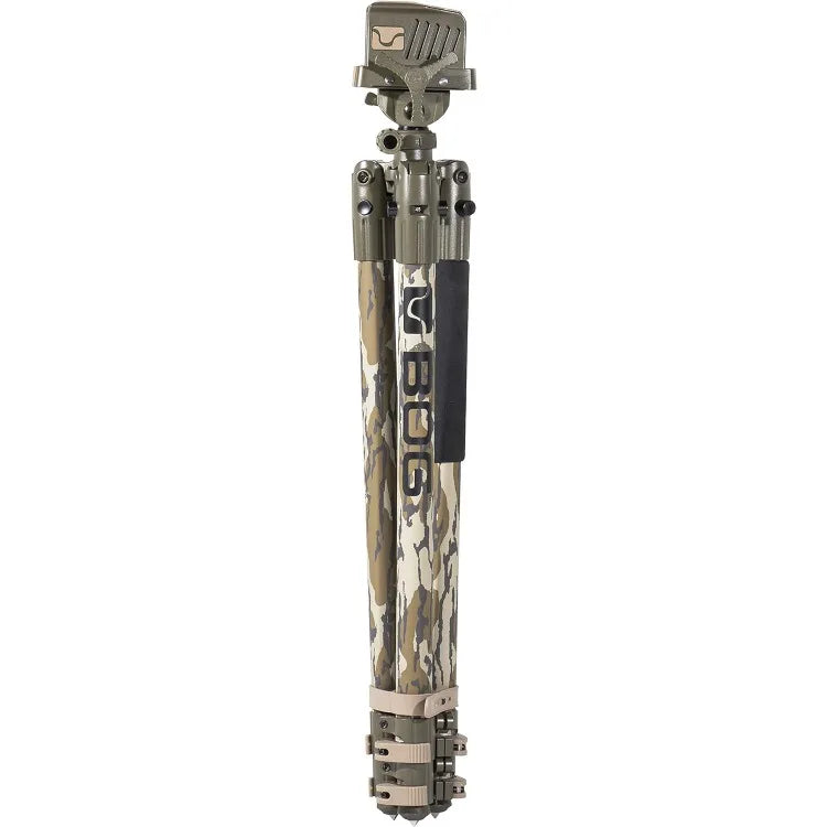 DeathGrip Mossy Oak Bottomland Camo Tripod with Durable Aluminum Frame, Lightweight, Stable Design, Bubble Level